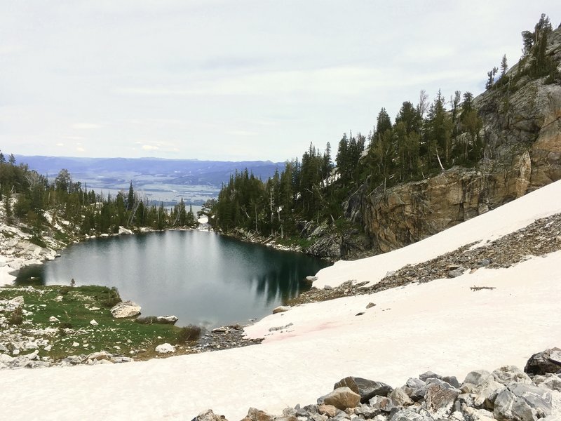 View of Ramshead Lake from the outlet of Lake of the Crags