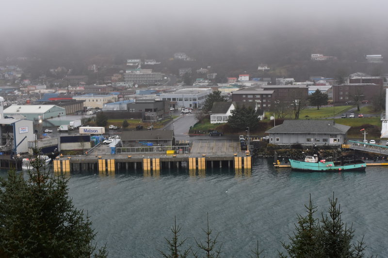 Channel view of ferry terminal