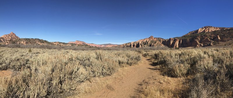 At the start of the hike before descending into the canyon.