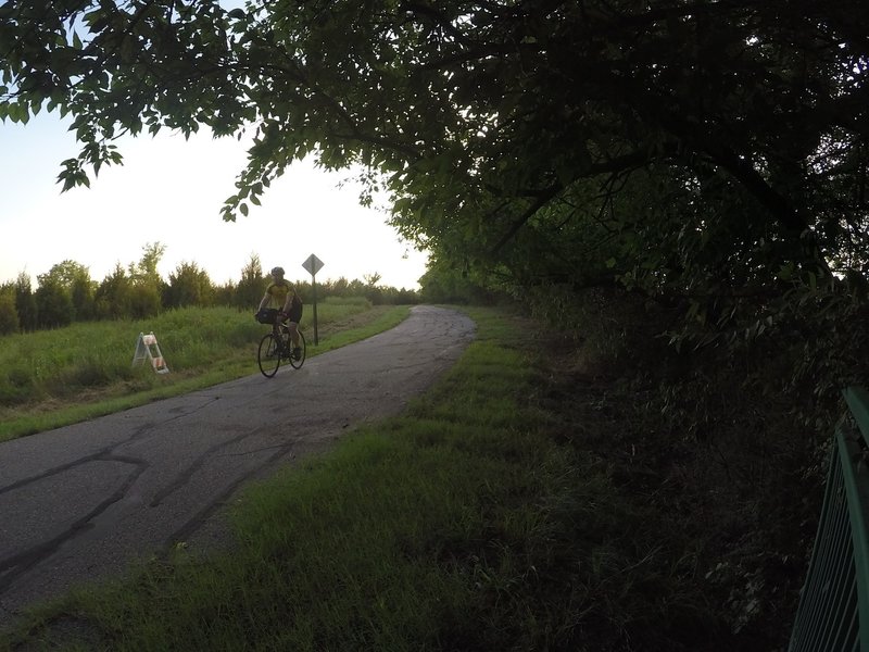 Cyclists can often be seen in the park.