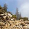 Cloudy ascent to Cone Peak