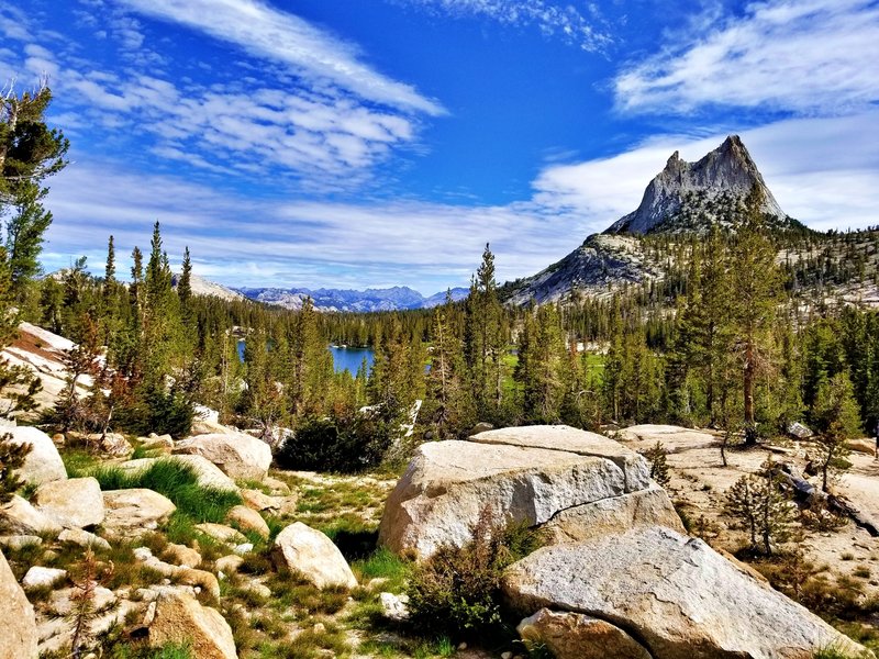 July 2018 JMT thru hike. Cathedral Peak