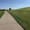 Path passes by the sledding hill.