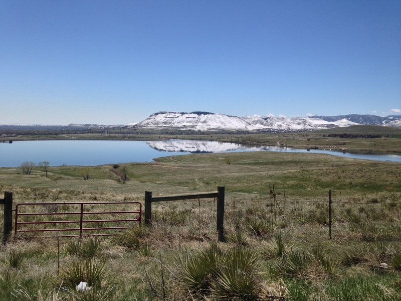 View of North Table Mountain over Blunn Reservoir