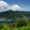 Looking across the bay, you can see Matafao Peak towering over Pago Pago.