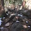 This is what Shadow Canyon Trail looks like, mostly.  Steep and rocky.