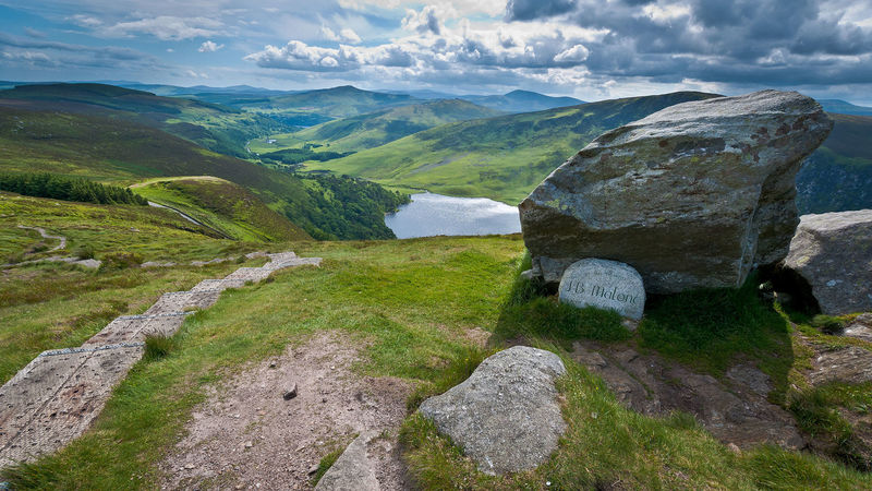 The J.B. Malone memorial overlooking Lough Tay in the Wicklow Mountains National Park