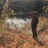 The trail ends at the banks of the Green River