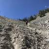 Hiking up Talus slope to Big Lost lake