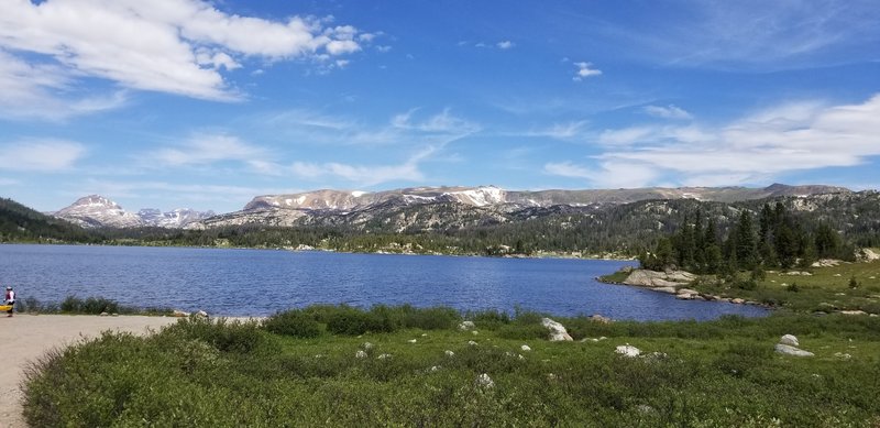 July 2019. Island lake looking North to Beartooth Plateau.