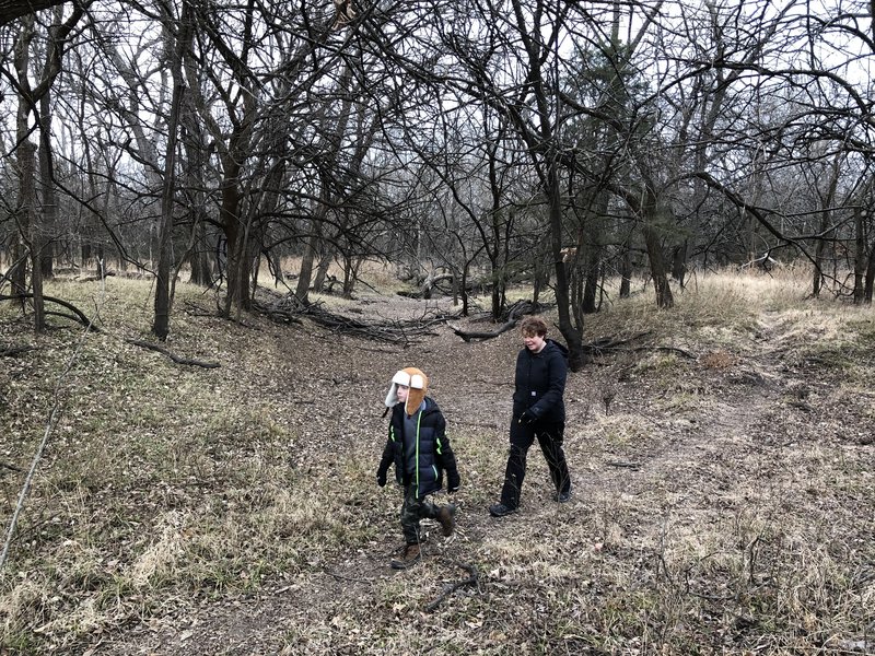 This area could be covered in water if it's rained a lot recently and you may have go to the North to walk around it. There's plenty of other animal trails to take you there.