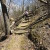 one of the steeper areas, this goes into a small valley with a bridge crossing and there's some uneven rocks on the climb out.