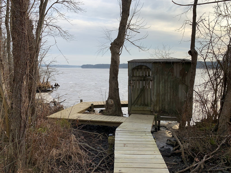 Swamp blind for birdwatching.