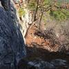 A look down to explain what you must hike to get to the upper ridge.