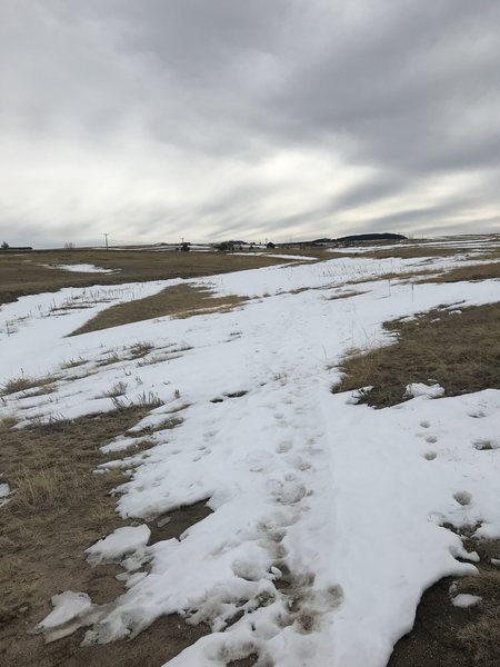 Areas of snow that covered the trail and may confuse if you are unfamiliar with the trail.