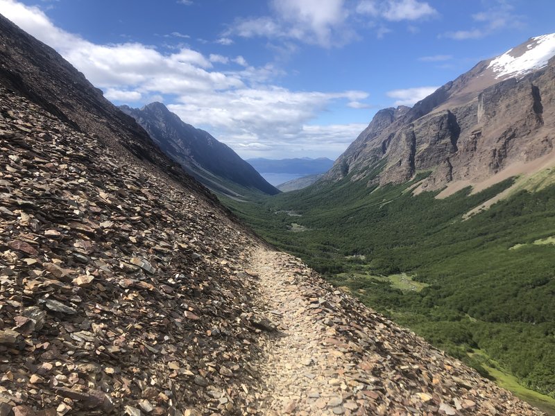 Looking out from the pass