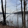 View of a frozen Lake Nockamixon from Quarry Trail