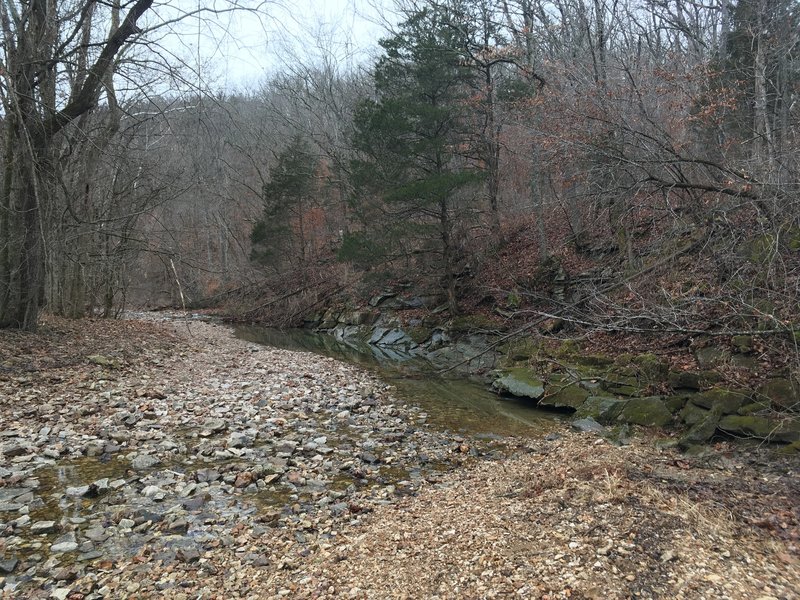 The first creek crossing. When the water is high, this could be a bit difficult to traverse.