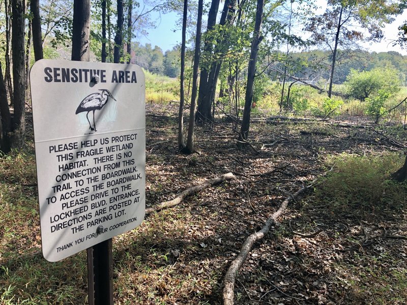 Sign at the end of the trail.