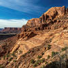 A rewarding sunset view along the canyon southwest of Upheaval Dome