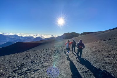 The first portion of the Sliding Sands Trail is wide and fairly smooth.