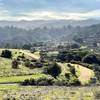 A view of Hayfield Trail and the surrounding countryside, looking south from near Hunters Point.