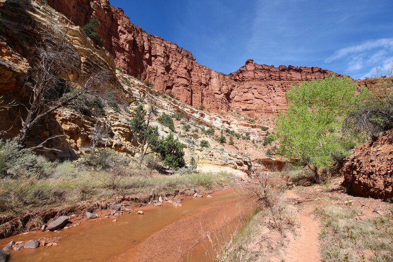 Cliffs are beautiful. Some places you can hike next to the creek.