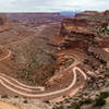 Shafer Trail Road leading down to Shafer Canyon