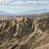 East Indio Hills Badlands looking toward Palm Springs and Banner Pass.