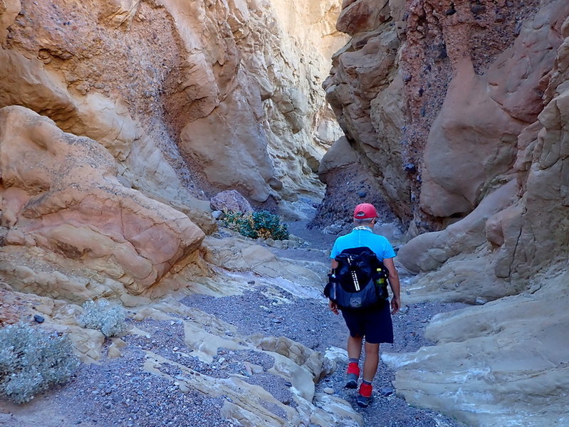 One of the narrower spots in the main canyon of Funeral Slot Canyon