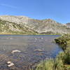 Looking northeast from the upper lake. The high point on the far right is Homestake Peak.