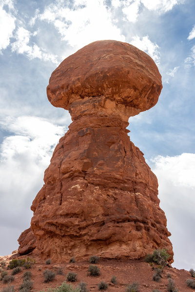 The sun gives Balanced Rock a halo