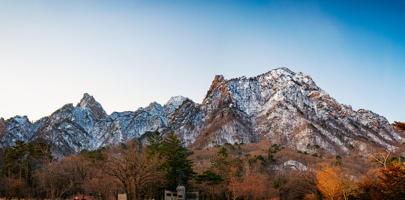 Snowcapped mountains in Seoraksan National Park