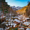 Blue water in the river valleys of Seoraksan National Park