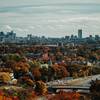 An autumn view of Boston from the Fells