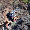 Climbing the cables below the bowl