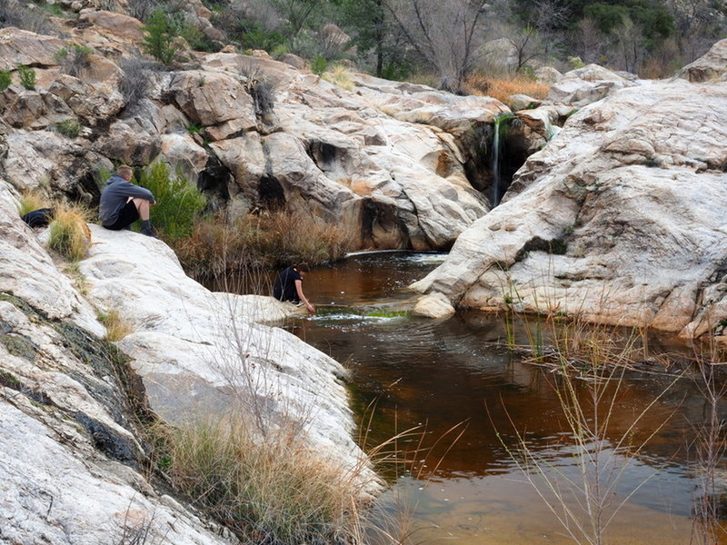 Waterfall at the upper Romero Pools