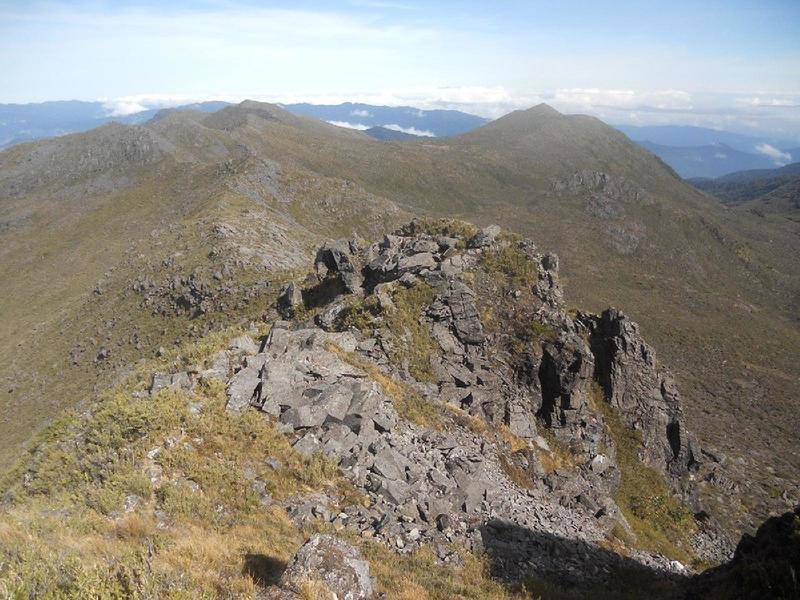 A brief opening of sun on the summit