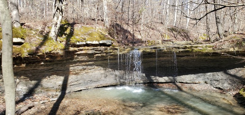 Waterfall into a pool