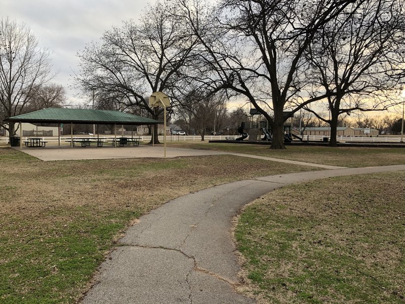 This park offers a nice shelter, walking path, playground, volleyball pits, basketball court and restrooms!