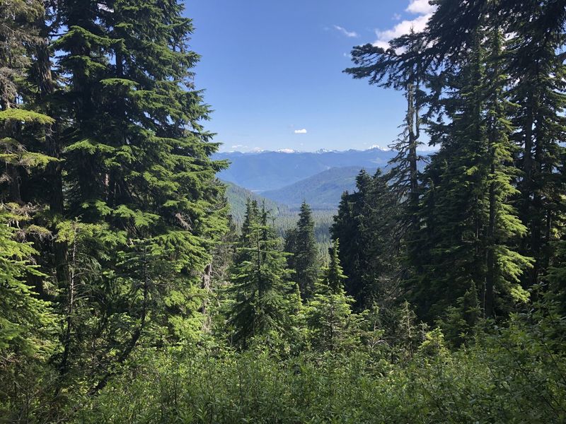 Views into the surrounding mountains from the trail.