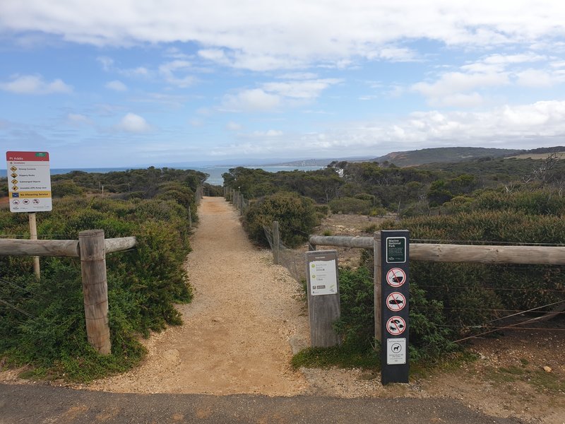 The start of the trail from the car park at Point Addis