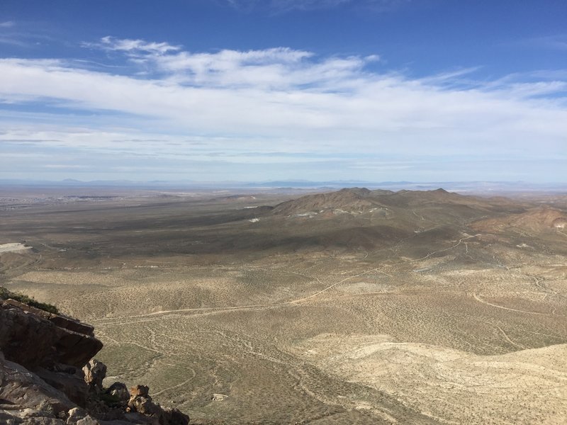 View from Quartzite Mountian with Helendale in the distance.