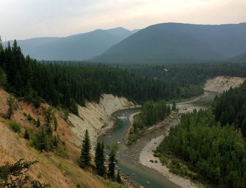 The Flathead River at the edge of Glacier National Park.