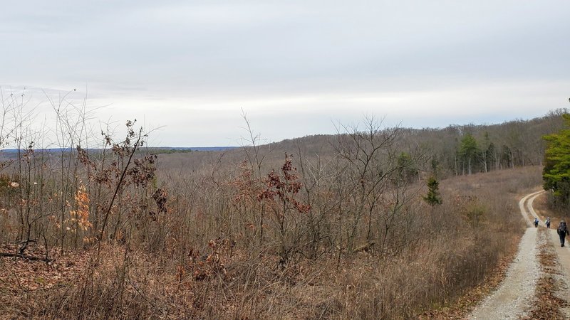 About half of the Oriole East Trail is a gravel service road.