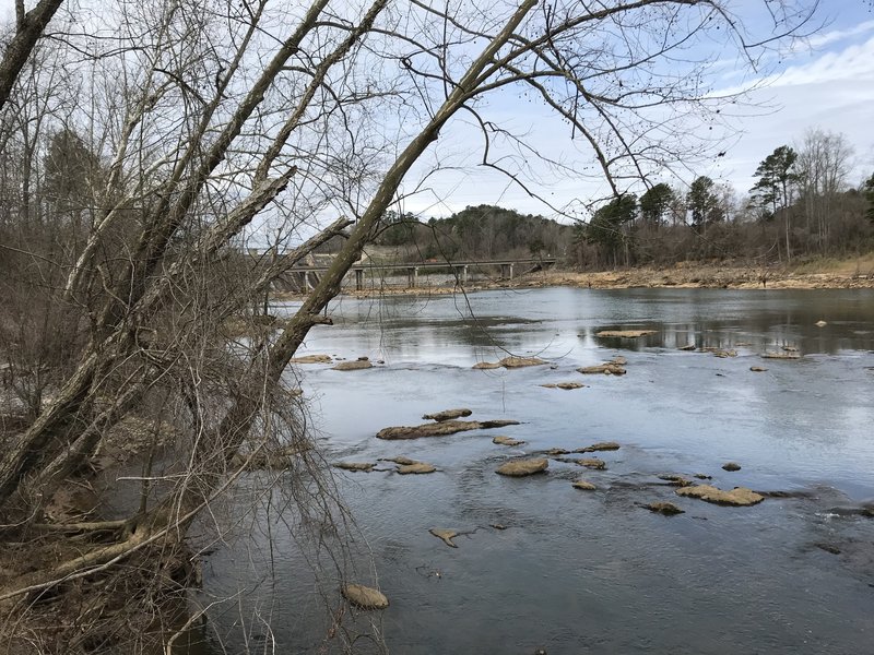 Catawaba river looking toward the Hwy 16 with Oxford dam in the distance.