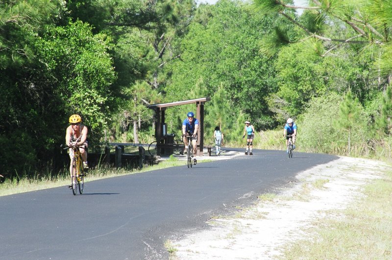 Cyclists at Flatwoods Loop