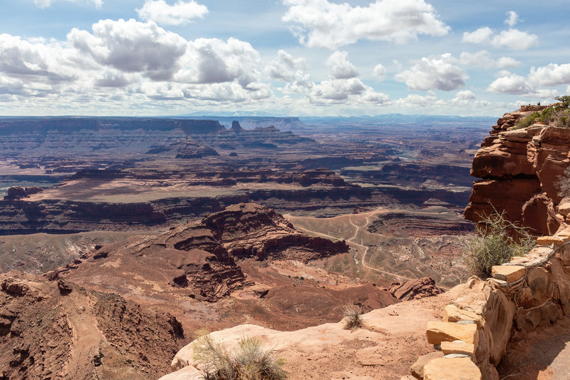 Canyons carved into the rock by the Colorado River over millions of years as far as the eye can see