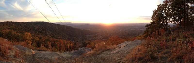 View of Bailey Cove, Huntsville, Redstone Arsenal, and Tennessee River from the Power Line Trail at the West Bluff Trail in Blevins Gap Preserve.