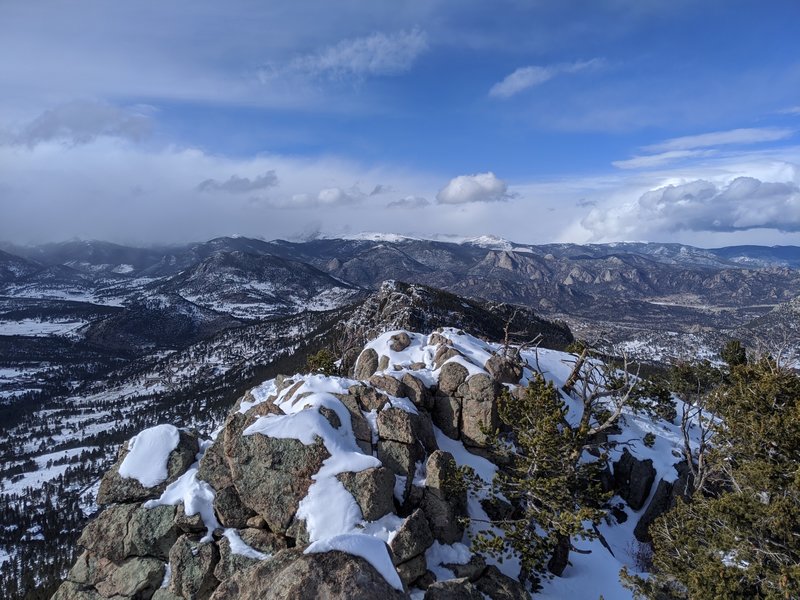 View of the Rockies from the top of Lily Mountain